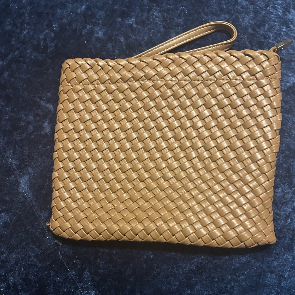 Rachel Zoe Woven Wristlet Clutch - Camel